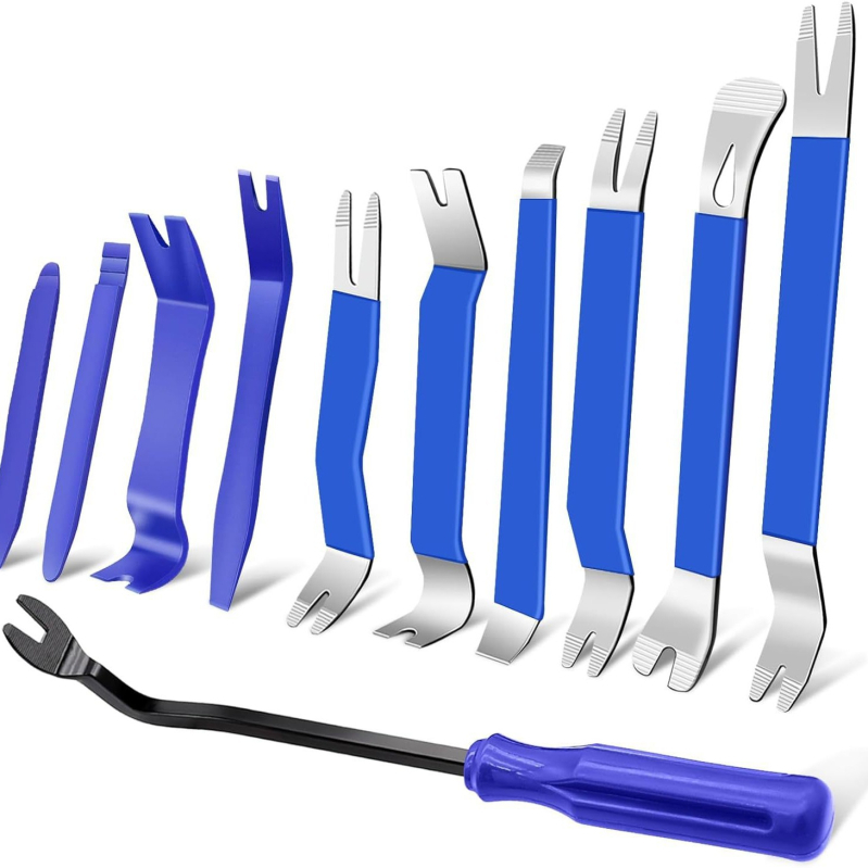 Σετ εργαλείων αφαίρεσης εσωτερικών πάνελ αυτοκινήτου (11 τεμάχια) – Ατσάλι No. 45 + Υλικό PP, για τροποποίηση ήχου αυτοκινήτου και αφαίρεση κλιπ