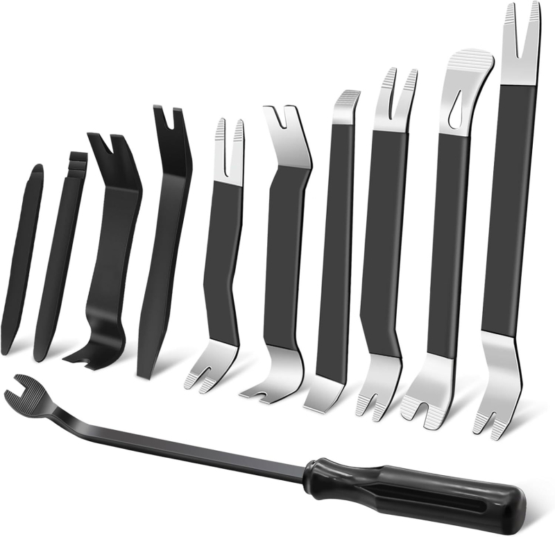 Σετ εργαλείων αφαίρεσης εσωτερικών πάνελ αυτοκινήτου (11 τεμάχια) – Ατσάλι No. 45 + Υλικό PP, για τροποποίηση ήχου αυτοκινήτου και αφαίρεση κλιπ