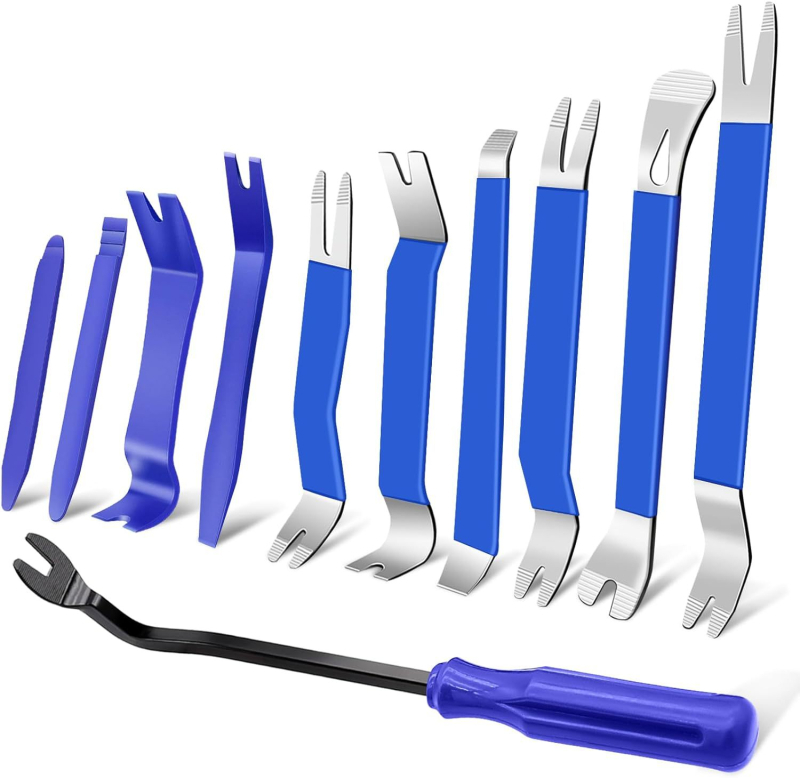 Σετ εργαλείων αφαίρεσης εσωτερικών πάνελ αυτοκινήτου (11 τεμάχια) – Ατσάλι No. 45 + Υλικό PP, για τροποποίηση ήχου αυτοκινήτου και αφαίρεση κλιπ