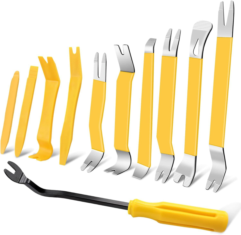 Σετ εργαλείων αφαίρεσης εσωτερικών πάνελ αυτοκινήτου (11 τεμάχια) – Ατσάλι No. 45 + Υλικό PP, για τροποποίηση ήχου αυτοκινήτου και αφαίρεση κλιπ