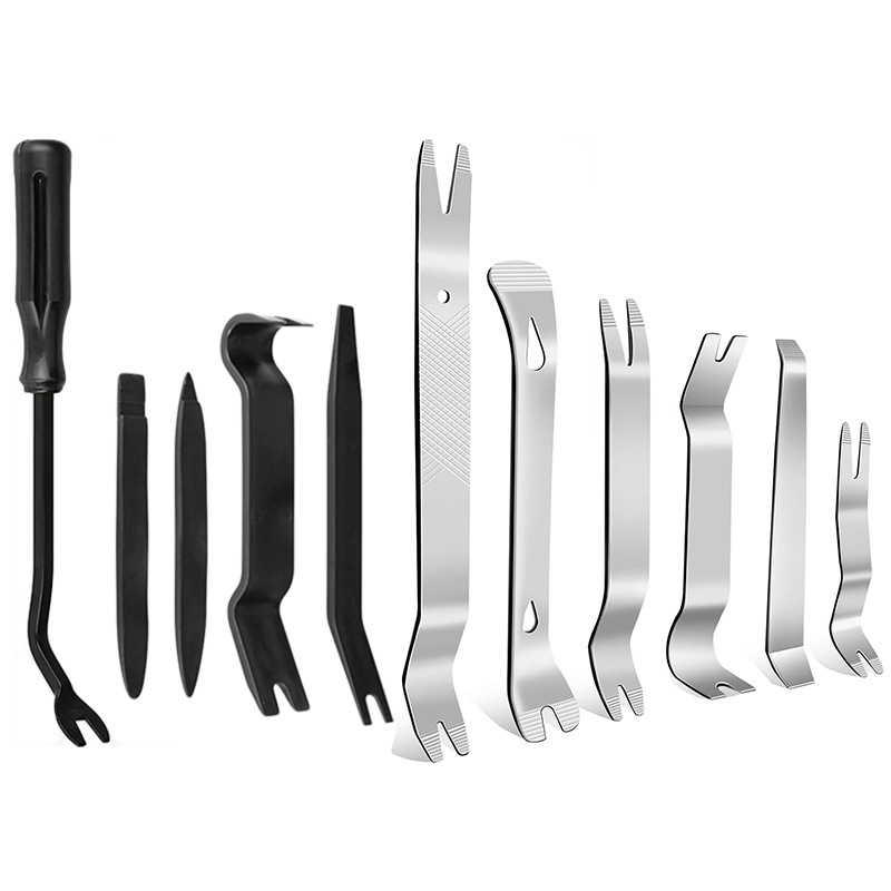 Σετ εργαλείων αφαίρεσης εσωτερικών πάνελ αυτοκινήτου (11 τεμάχια) – Ατσάλι No. 45 + Υλικό PP, για τροποποίηση ήχου αυτοκινήτου και αφαίρεση κλιπ