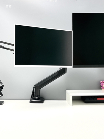 Μοντέλο 002 Φορητή βάση οθόνης με μηχανικό βραχίονα και επέκταση VESA, οριζόντια/κάθετη στήριξη σε επιφάνεια εργασίας, μεταλλική κατασκευή