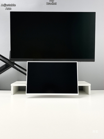 Μοντέλο 002 Φορητή βάση οθόνης με μηχανικό βραχίονα και επέκταση VESA, οριζόντια/κάθετη στήριξη σε επιφάνεια εργασίας, μεταλλική κατασκευή