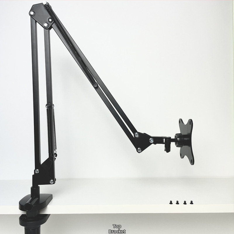 Μοντέλο 002 Φορητή βάση οθόνης με μηχανικό βραχίονα και επέκταση VESA, οριζόντια/κάθετη στήριξη σε επιφάνεια εργασίας, μεταλλική κατασκευή