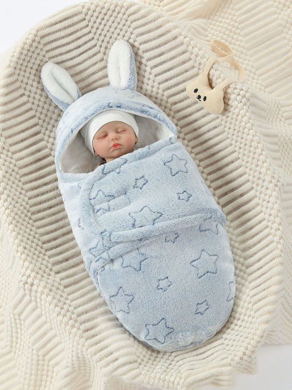 Zīdaiņu iesaiņošanas sega: flanelis, karikatūru raksts, pavasaris–rudens–ziema, Drošības klase A