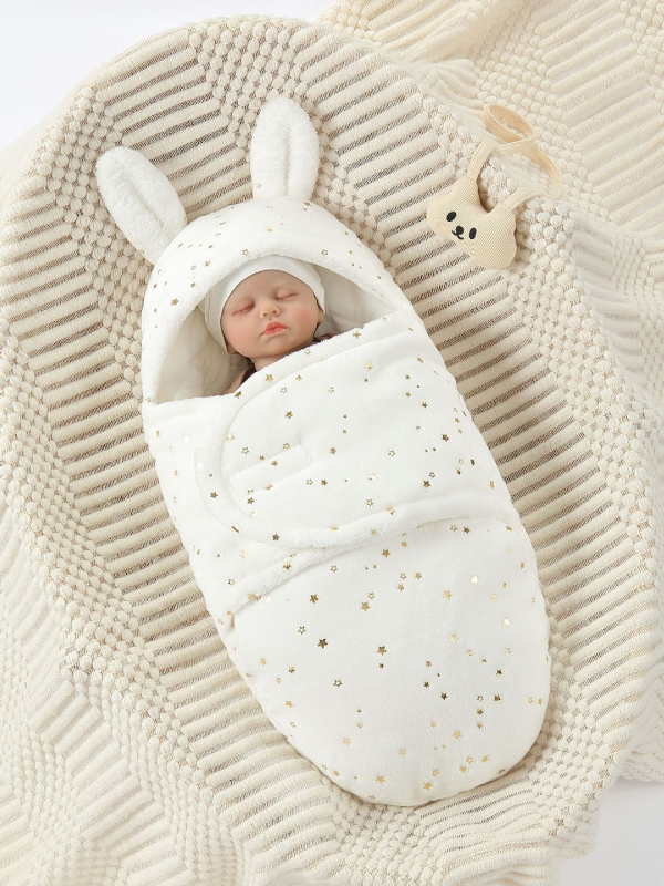 Zīdaiņu iesaiņošanas sega: flanelis, karikatūru raksts, pavasaris–rudens–ziema, Drošības klase A