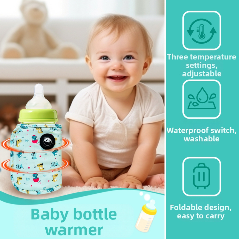 Калъф за загряване на бутилка за хранене — преносим, USB/TYPE-C, 5V/2A, 10W, полиестер, кабел за данни