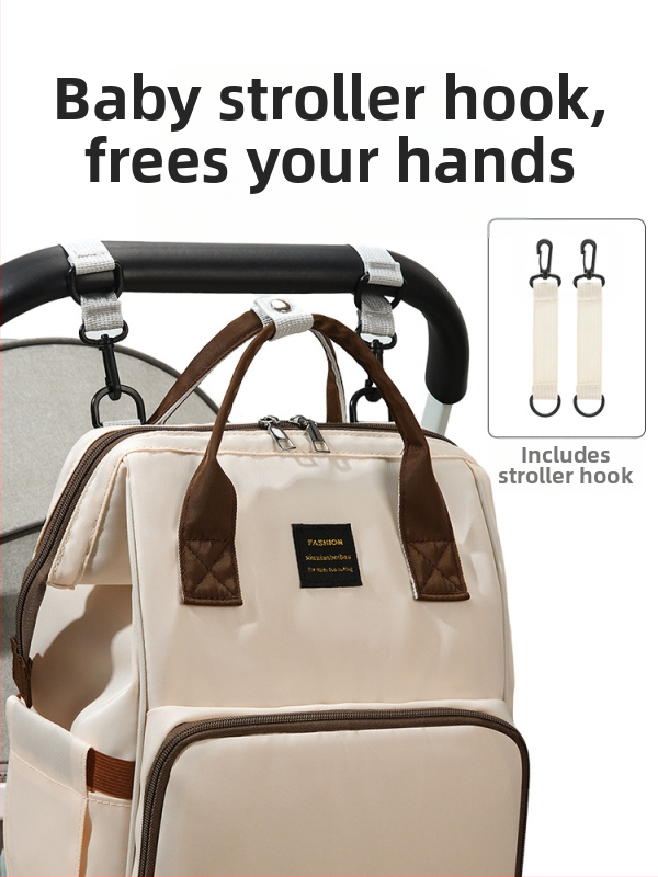 Nylonová taška na plienky, veľká kapacita, mestský minimalistický štýl, nepremokavá a izolovaná, dvojramenné popruhy