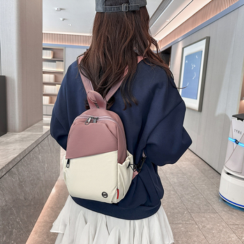 Unisex νάιλον μετατρέψιμη τσάντα πλάτης-στήθους — street-style, φερμουάρ, κρυφή θήκη με φερμουάρ, εξωτερική θήκη patch, μαλακή κατασκευή, Φθινόπωρο 2025