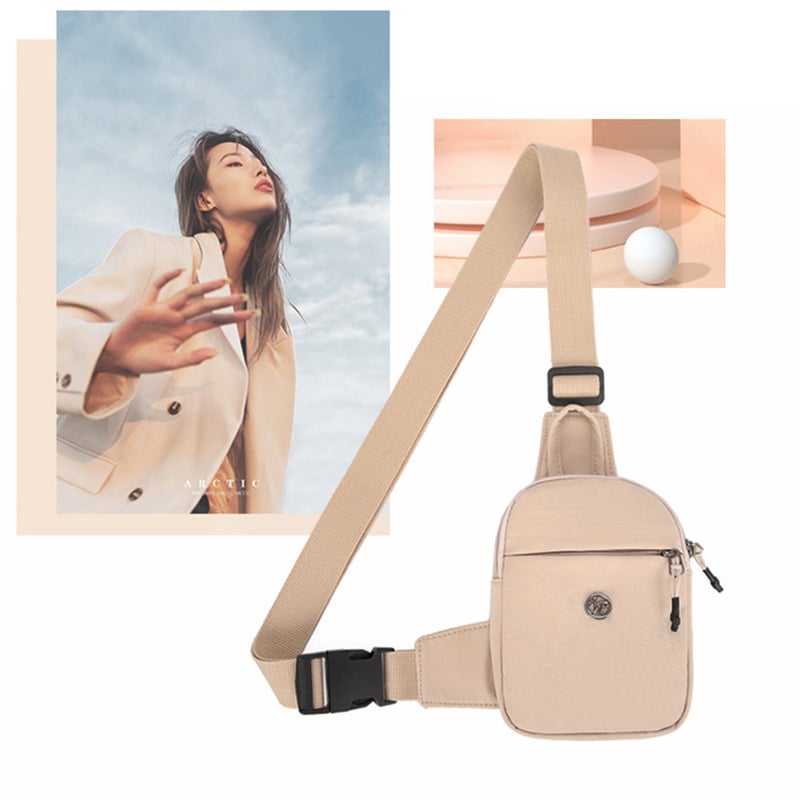 Γυναικεία νάιλον τσάντα χιαστί με κυλινδρικό σχήμα, XT-017, κλείσιμο με κορδόνι, εσωτερική θήκη για κινητό