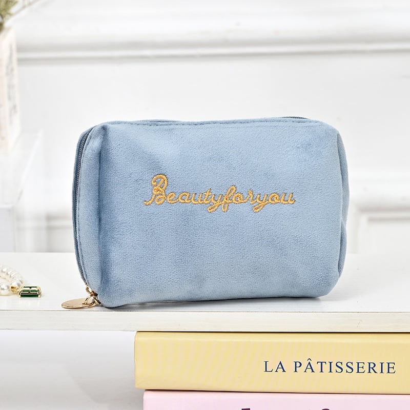 Mini portatīvā lūpu krāsas koriģējošā kosmētikas soma ar atvilktni atslēgām un telefonu uzglabāšanai, samta āriene, kokvilnas odere, 2025. gada pavasaris