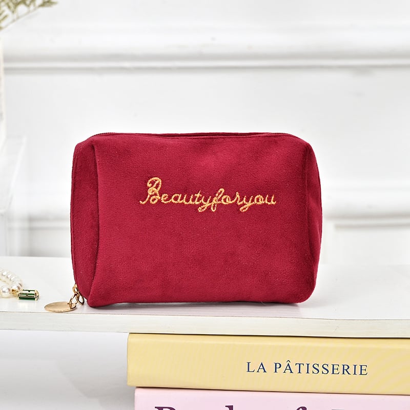 Mini portatīvā lūpu krāsas koriģējošā kosmētikas soma ar atvilktni atslēgām un telefonu uzglabāšanai, samta āriene, kokvilnas odere, 2025. gada pavasaris