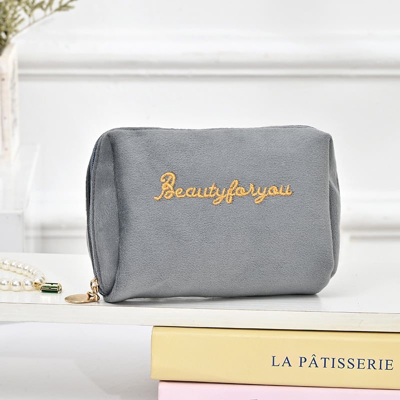 Mini portatīvā lūpu krāsas koriģējošā kosmētikas soma ar atvilktni atslēgām un telefonu uzglabāšanai, samta āriene, kokvilnas odere, 2025. gada pavasaris