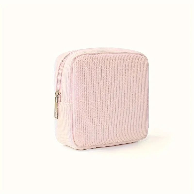 Corduroy καλλυντική τσάντα — ultra-light, στυλ χέρι-τσάντας, μοντέρνος μινιμαλισμός, για μακιγιάζ και γυναικείες σερβιέτες (Μοντέλο 002)