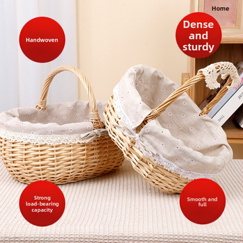 Кошница от върба за яйца и плодове, ръчно плетена, персонализируема, картонена опаковка