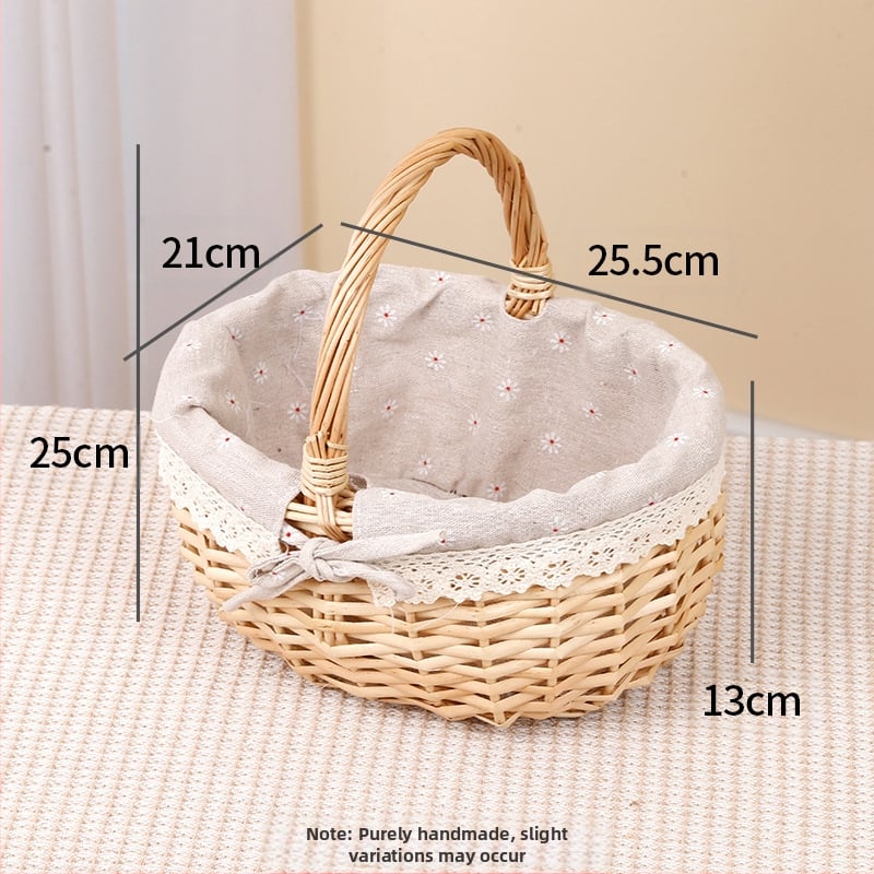 Vītolu grozs olām un augļiem, rokām pletts, pielāgojams, kartona iepakojums