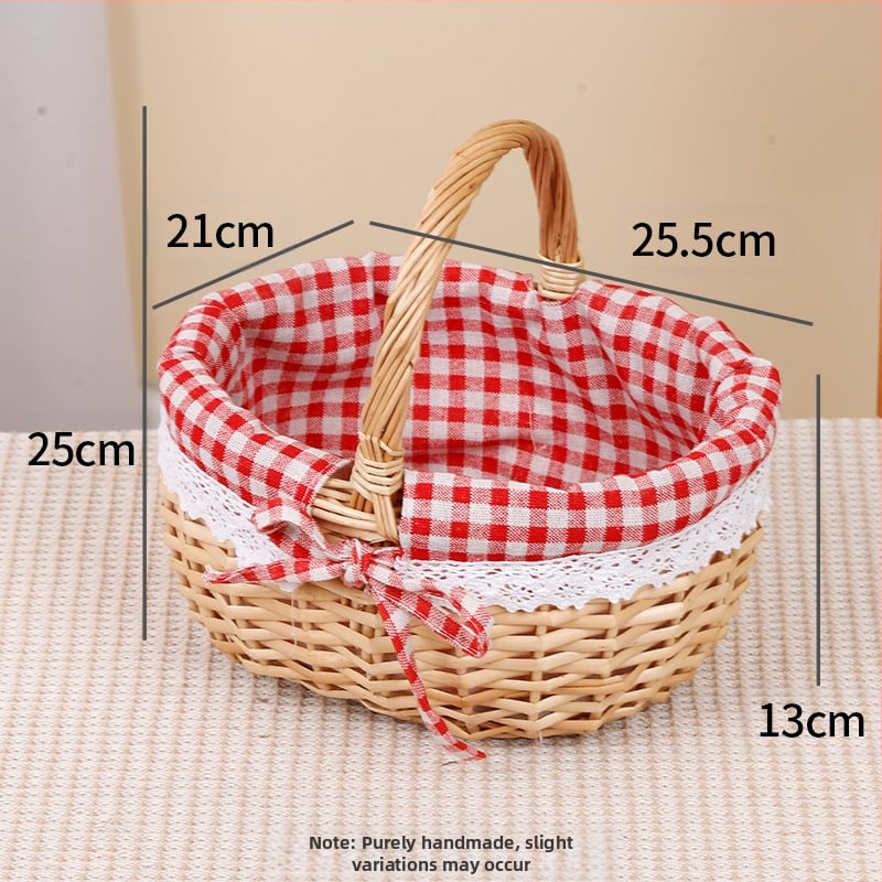 Vītolu grozs olām un augļiem, rokām pletts, pielāgojams, kartona iepakojums