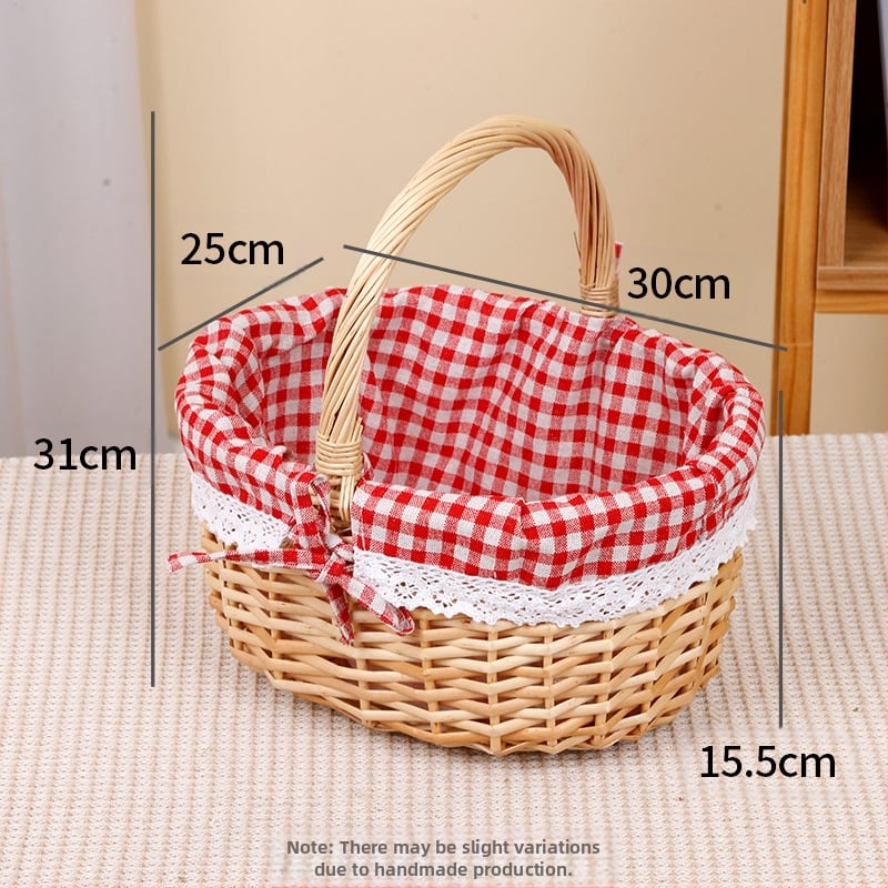 Vītolu grozs olām un augļiem, rokām pletts, pielāgojams, kartona iepakojums