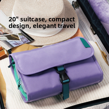 Φορητή τσάντα αποθήκευσης καλλυντικών και ειδών περιποίησης με διαχωρισμό βρεγ-ξηρών και κρεμάστρα για ταξίδι, μεγάλη χωρητικότητα – Πολυεστέρας, Πολλαπλών χρήσεων, Για ταξίδια