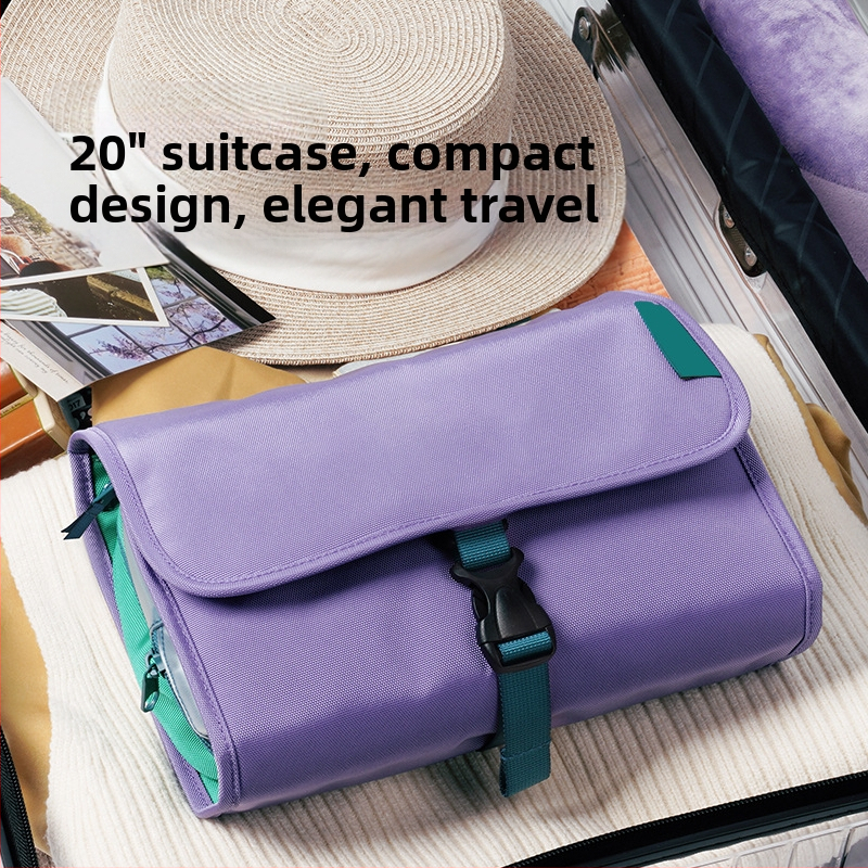 Портативна чанта за козметика и тоалетни с мокро/сухо разделение и закачалка за пътуване, голям капацитет – Полиестер, Многофункционална, За пътувания