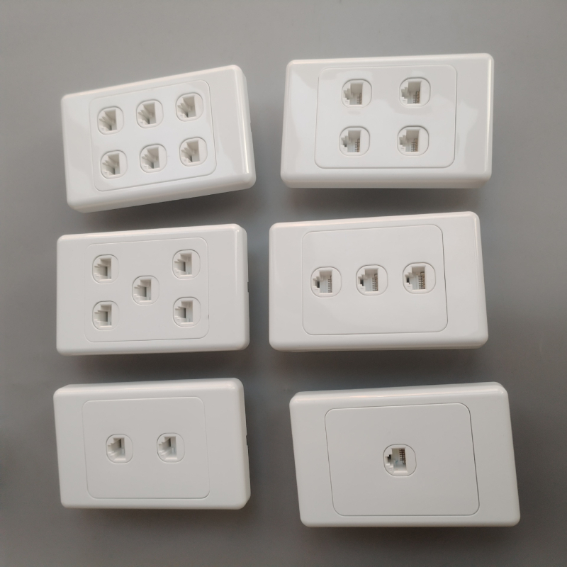 Austrālijas standarts 118 tips, 6 porta Cat6 Gigabit tīkla priekšējais panelis