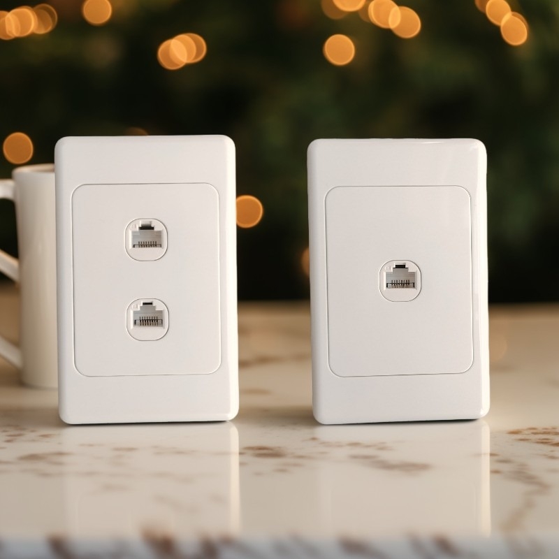 Austrālijas standarts 118 tips, 6 porta Cat6 Gigabit tīkla priekšējais panelis