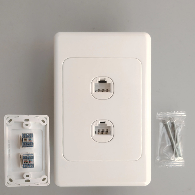 Austrālijas standarts 118 tips, 6 porta Cat6 Gigabit tīkla priekšējais panelis