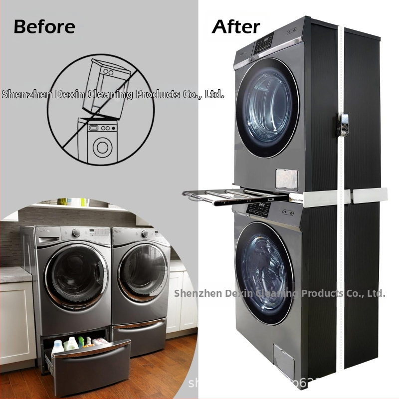 vcpc Регулируема подвижна пластмасова стелаж за пералня и сушилня – 1 слой, аксесоар за домакинството