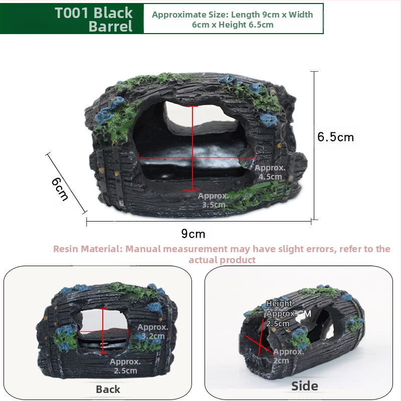 Akvārija dekors: slēptuve ala, tukša konstrukcija zivīm un garnelēm