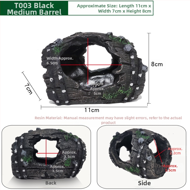 Akvārija dekors: slēptuve ala, tukša konstrukcija zivīm un garnelēm