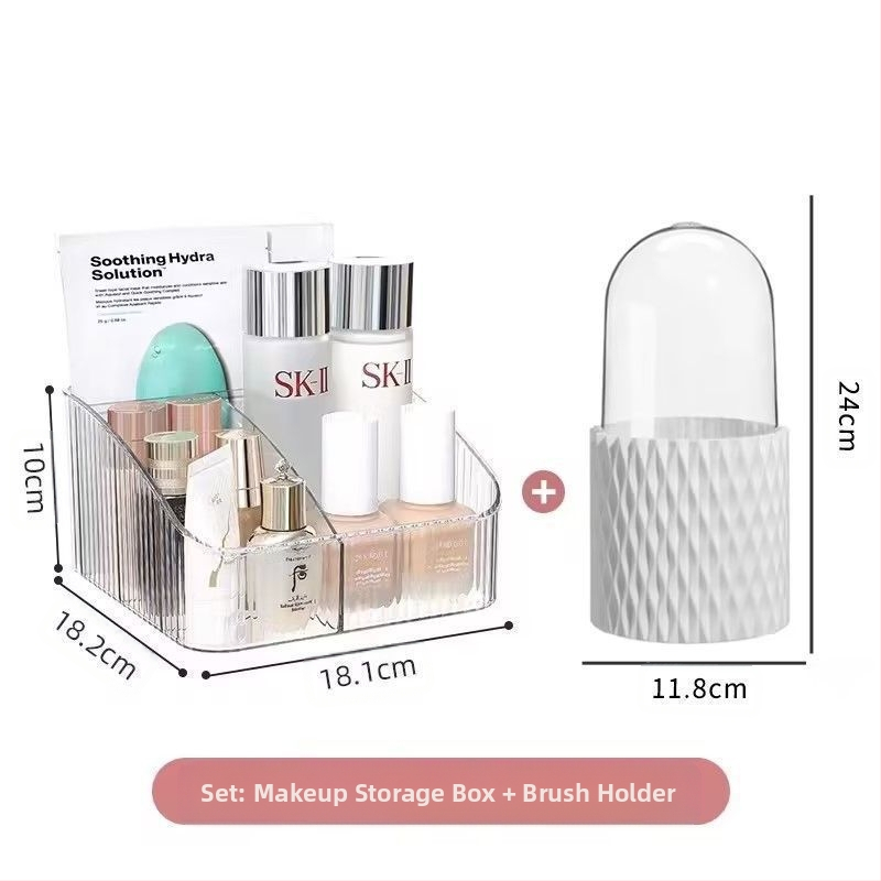 Cutie de depozitare pentru cosmetică și organizator de make-up pentru birou — Material: Plastic; Stil: Modern minimalist; Număr de produs: TTT1005250602; Procesare personalizată: Da