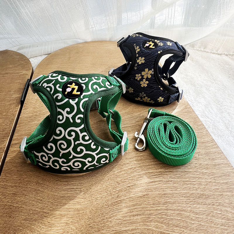 Θωρακική-πλάτης θήκη για μικρά σκυλιά και γάτες – ιαπωνικού στυλ karakusa με μοτίβο sakura – Υλικό: Άλλο