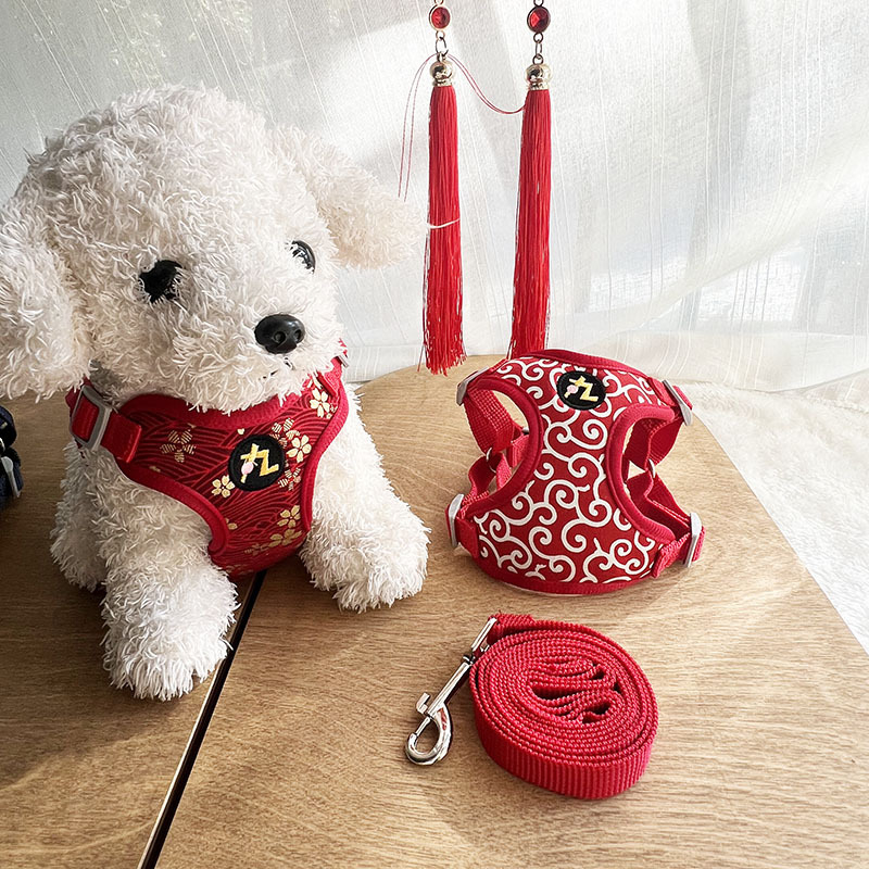 Θωρακική-πλάτης θήκη για μικρά σκυλιά και γάτες – ιαπωνικού στυλ karakusa με μοτίβο sakura – Υλικό: Άλλο