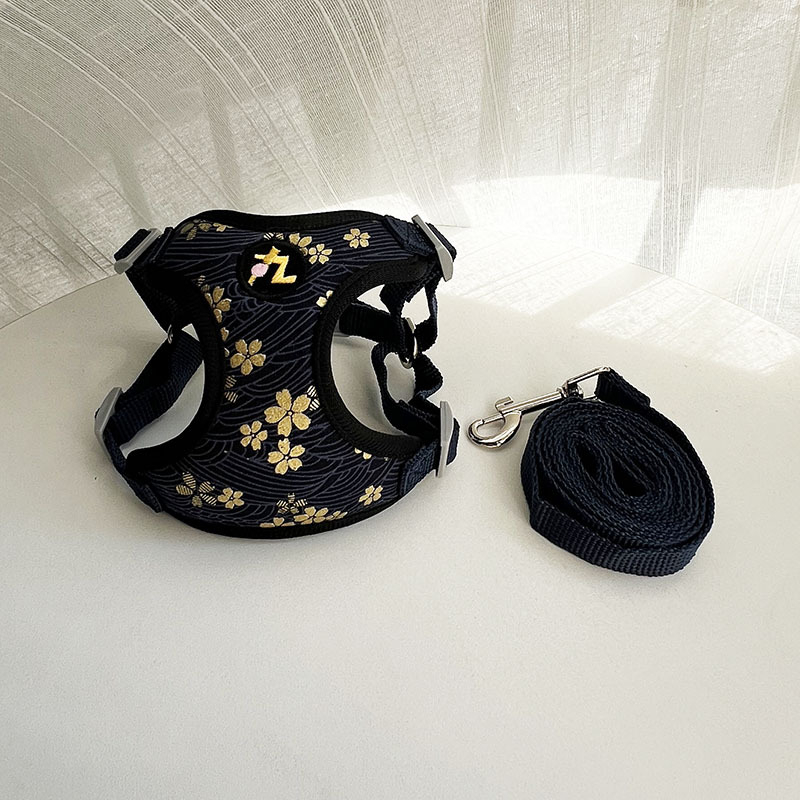 Θωρακική-πλάτης θήκη για μικρά σκυλιά και γάτες – ιαπωνικού στυλ karakusa με μοτίβο sakura – Υλικό: Άλλο