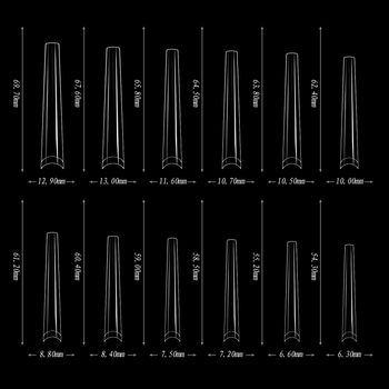 Σετ 180 τεμαχίων γαλλικών τεχνητών νυχιών, ultra‑thin και χωρίς ίχνη, σχήμα σταγόνας νερού, μακριά μυτερή μορφή
