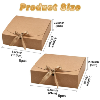 Šokoladinė dovanų dėžutė su kaspinu | stačiakampė forma, popieriaus medžiaga, 6 vnt./rinkinys, modernus minimalistinis stilius, vestuvėms tinkama