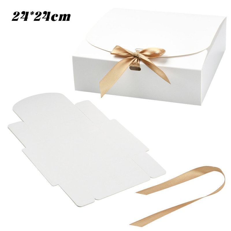 Šokoladinė dovanų dėžutė su kaspinu | stačiakampė forma, popieriaus medžiaga, 6 vnt./rinkinys, modernus minimalistinis stilius, vestuvėms tinkama