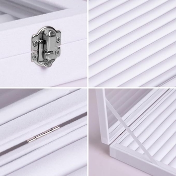 Κουτί κοσμημάτων από βελούδο, μοντέλο H05545, στυλ Ιαπωνίας και Νότιας Κορέας, σκληρό εξωτερικό, μονοχρωματικό σχέδιο