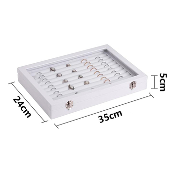 Κουτί κοσμημάτων από βελούδο, μοντέλο H05545, στυλ Ιαπωνίας και Νότιας Κορέας, σκληρό εξωτερικό, μονοχρωματικό σχέδιο