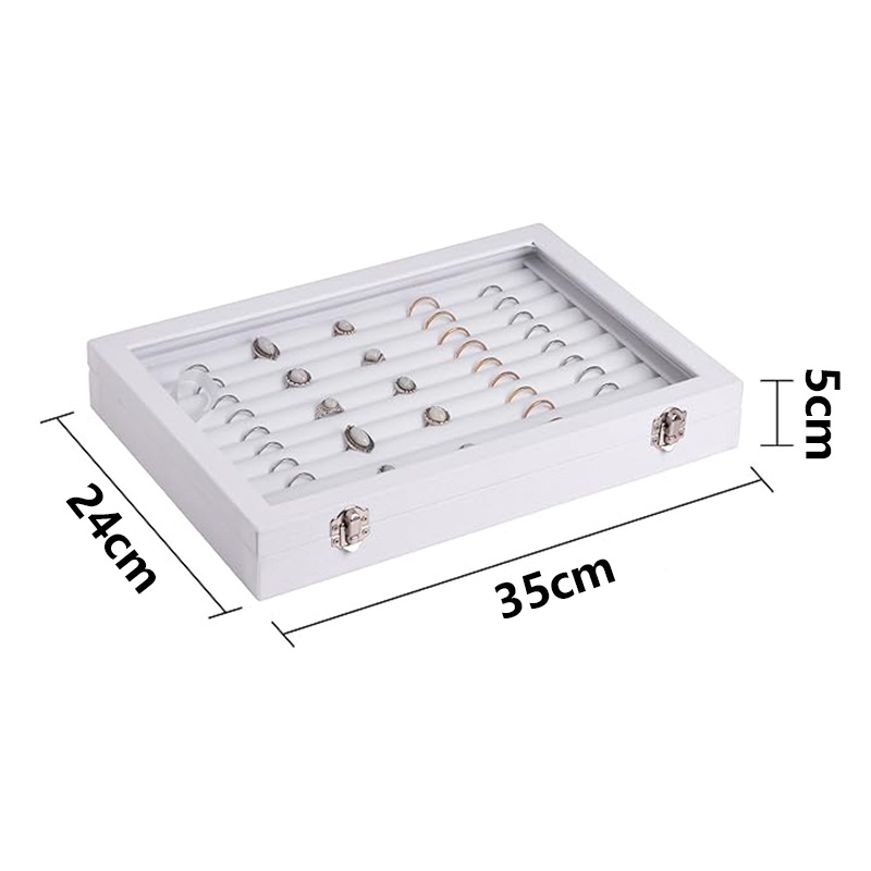 Velūro dėžutė papuošalams, modelis H05545, Japonijos ir Pietų Korėjos stilius, tvirtas korpusas, vieno atspalvio raštas