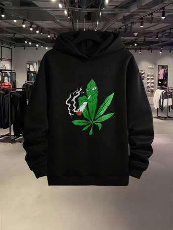 Φούτερ με κουκούλα και εκτύπωση, Πολυεστέρας 96%+, Βάρος 400g+, Χαλαρή γραμμή, Μακριά μανίκια