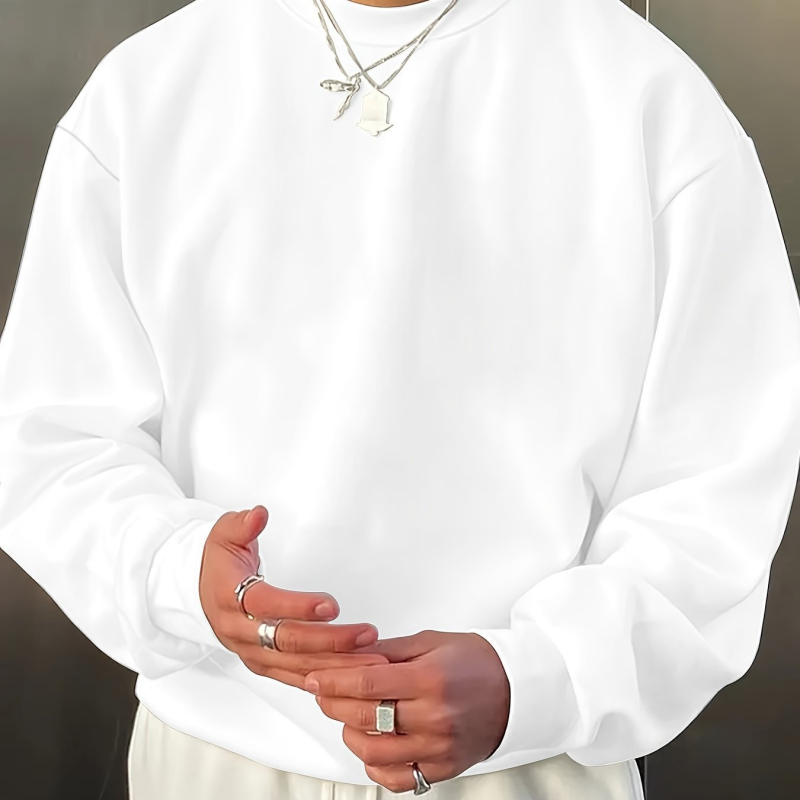 Ανδρικό φούτερ με κουκούλα, κορεατικού στυλ (Κυκλικός λαιμός, 96% πολυεστέρας, μεσαίο πάχος)