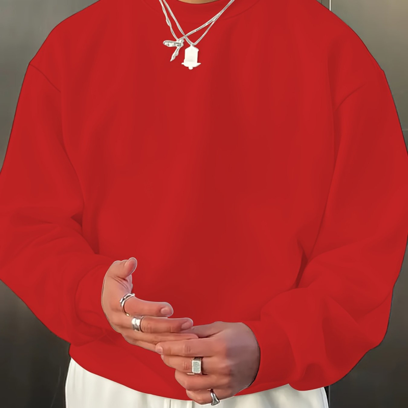 Ανδρικό φούτερ με κουκούλα, κορεατικού στυλ (Κυκλικός λαιμός, 96% πολυεστέρας, μεσαίο πάχος)