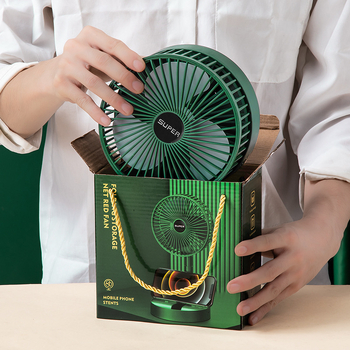 Сгъваем мини USB настолен вентилатор, 3 лопатки, безчетков мотор, вградена презареждаема батерия, тихо работи под 36 dB