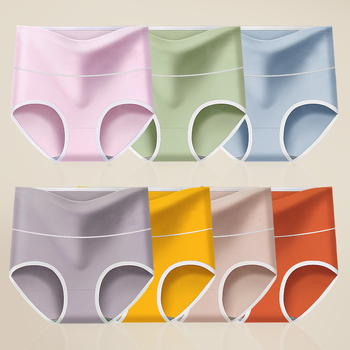 Γυναικείες βαμβακερές εσώρουχες με ψηλή μέση — Αυξάνουν τα οπίσθια, Διαπνοή, Έλεγχος κοιλιάς, Αντιβακτηριακές, Πλεκτές