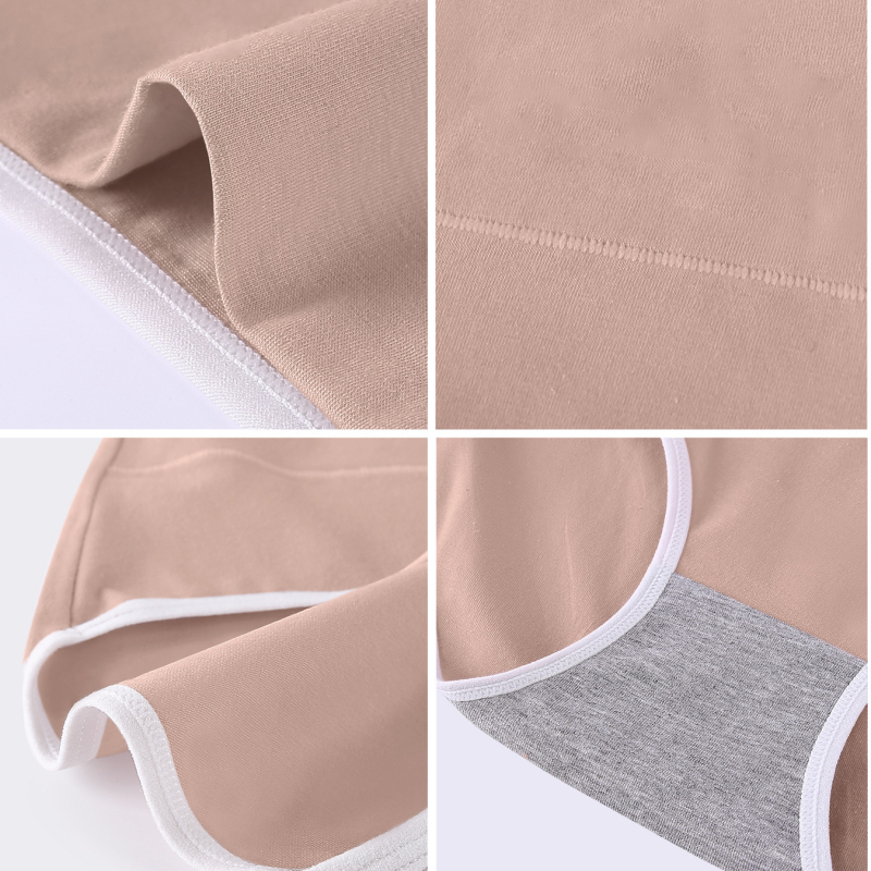 Sieviešu kokvilnas augsta vidukļa biksītes — pacel sēžamvietu, elpojošas, vēdera kontrole, antibakteriālas, adītas