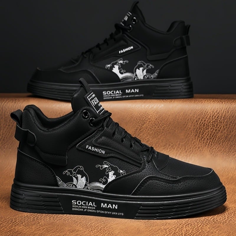 Ανδρικά/γυναικεία παπούτσια εργασίας με υψηλό πάνω μέρος — PU επάνω μέρος, PVC σόλα, εσωτερικό από κάνναβη, κορδώσεις