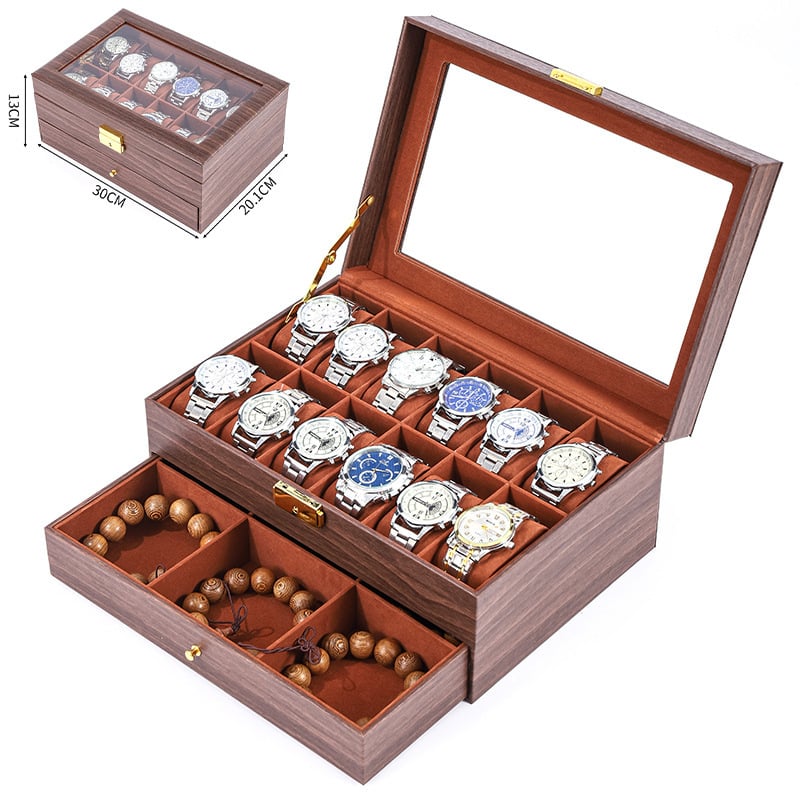 Кутия за часовници от дърво | ежедневен стил, твърд корпус, едноцветен дизайн