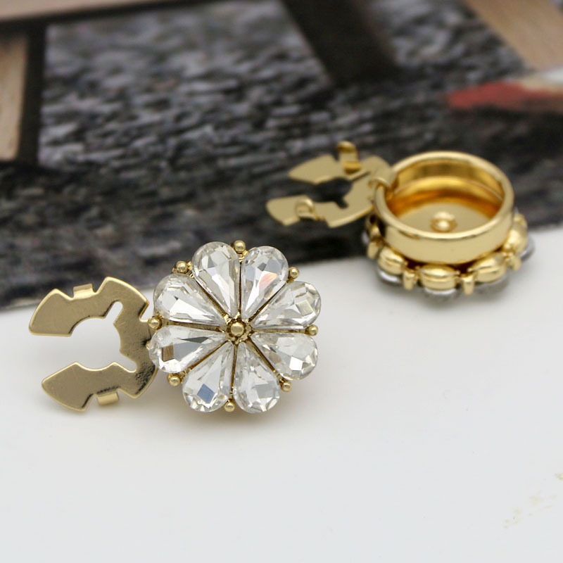 Κυκλικό διακοσμητικό κουμπί για DIY ρούχα και παπούτσια – διακόσμηση με παγιέτες; κράμα ψευδάργύρου; ηλεκτροπλατίωση; μινιμαλιστικό στυλ