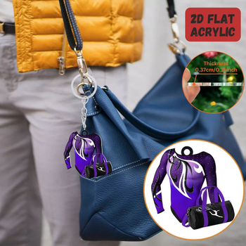 Κλειδοθήκη για παιδιά από δέρμα με ακρυλικό σώμα και κυλινδρική αγκράφα, βαμμένο φινίρισμα